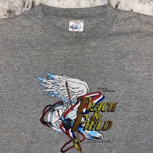 VINTAGE 07’ Delta Pro Weight Tshirt Track & Field Logo Grey Size L EUC